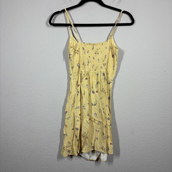 Wilfred 0 Mini Shift Dress Spring Medley Yellow Floral Tie Front Milk Maid - Picture 4 of 10